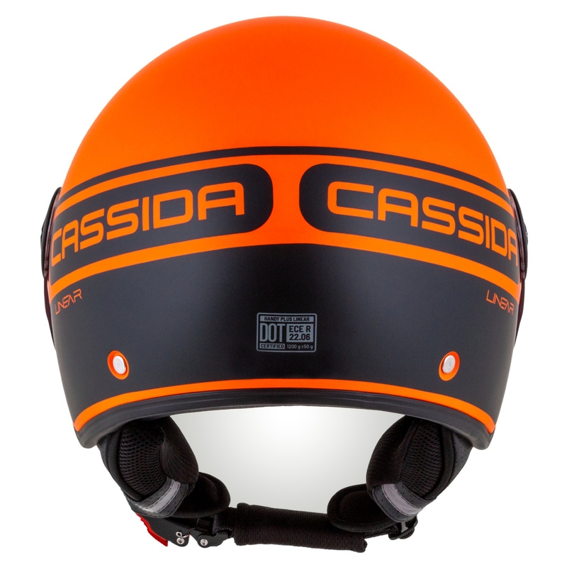 Cassida Handy Plus Linear avatud mootorratta kiiver oranž-must