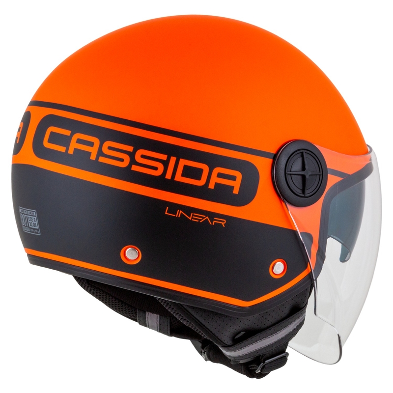Cassida Handy Plus Linear avatud mootorratta kiiver oranž-must