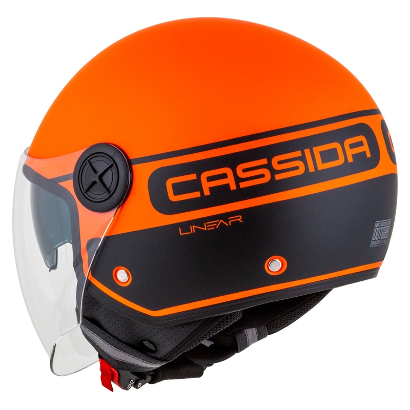 Cassida Handy Plus Linear avatud mootorratta kiiver oranž-must