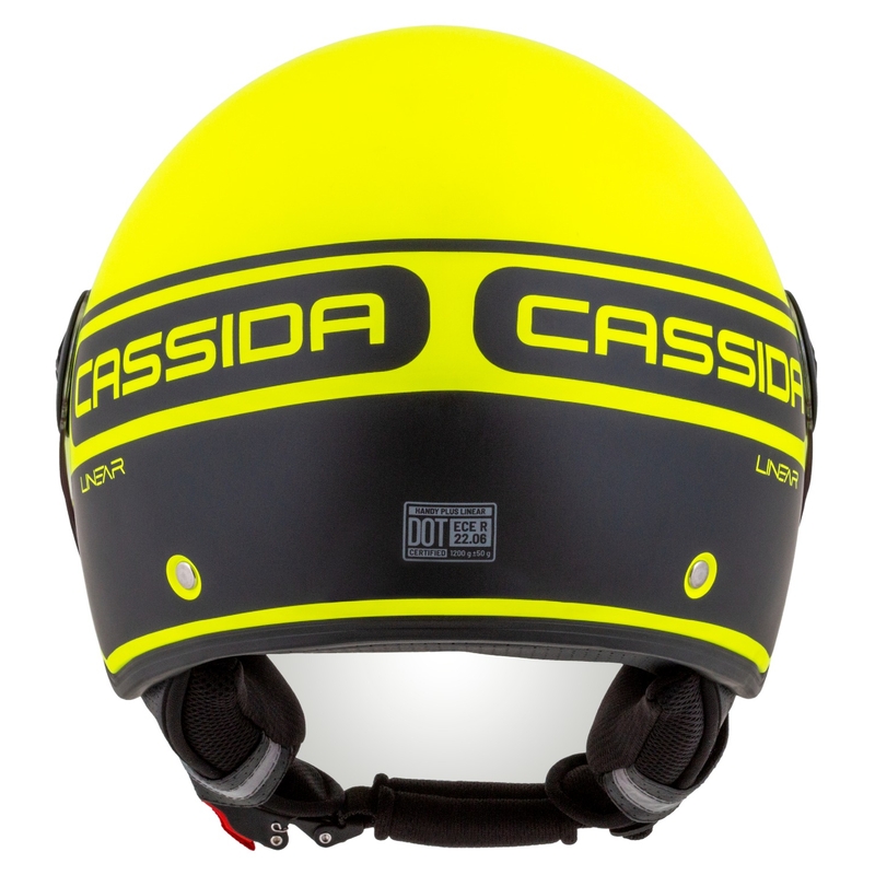 Cassida Handy Plus Linear Fluo kollane-must avatud mootorratta kiiver