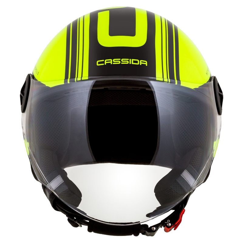 Cassida Handy Metropolis Safety fluo kollane-must-must-peegeldav hall avatud mootorratta kiiver