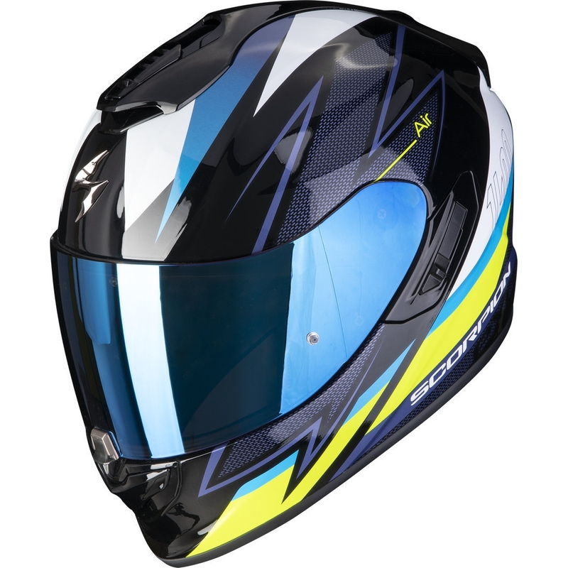 Integrální přilba Scorpion EXO-1400 EVO Air Thelios černo-modro-fluo žlutá