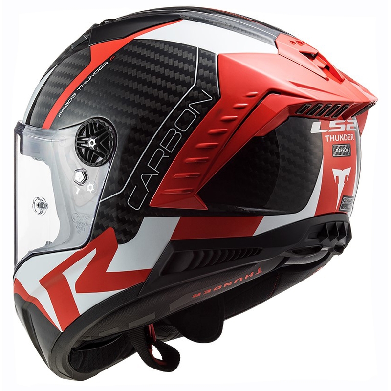 LS2 FF805 Thunder C Racing1 must-valge-punane integreeritud mootorratta kiiver