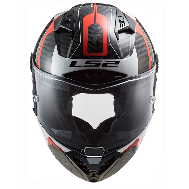 LS2 FF805 Thunder C Racing1 must-valge-punane integreeritud mootorratta kiiver