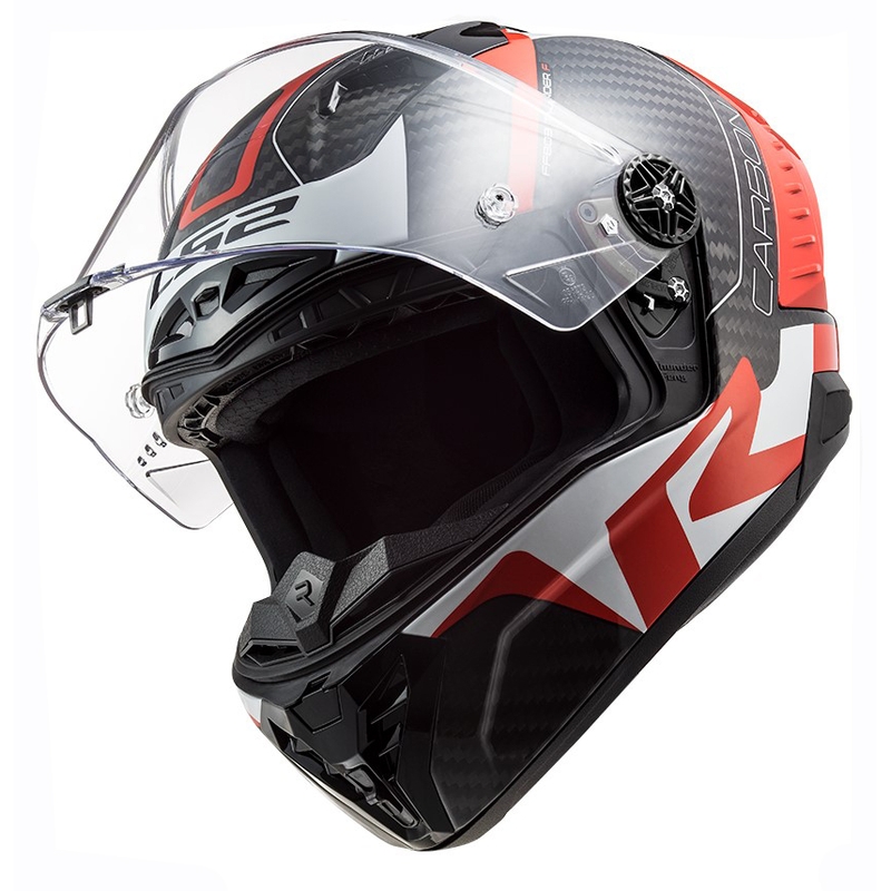 LS2 FF805 Thunder C Racing1 must-valge-punane integreeritud mootorratta kiiver