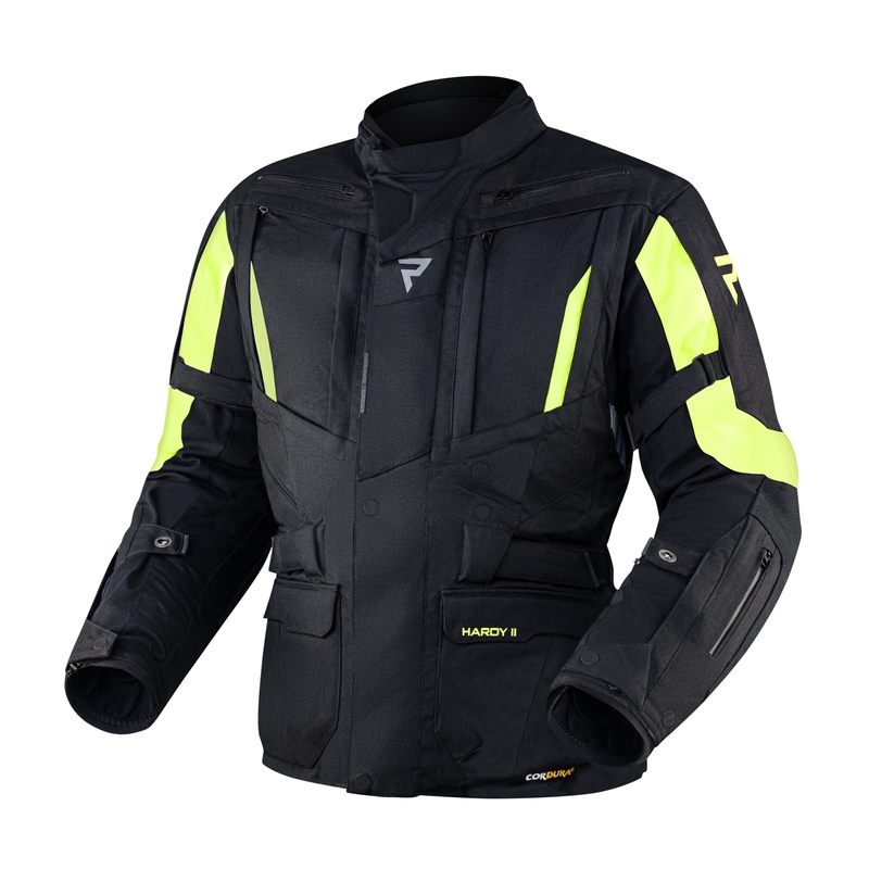 Mootorratta jakk Rebelhorn Hardy II must-fluo kollane allahindlus