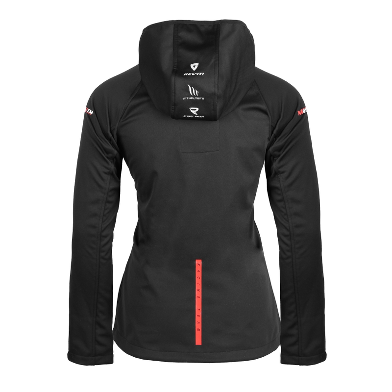 Naiste MotoZem Racing Team must ja punane softshell jakk