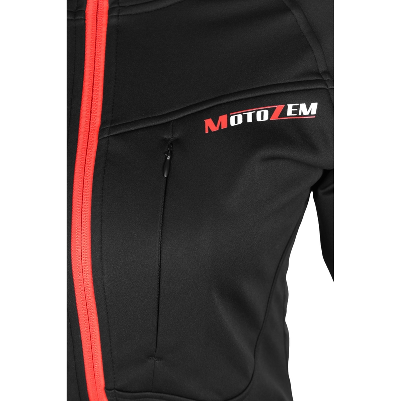 Naiste MotoZem Racing Team must ja punane softshell jakk