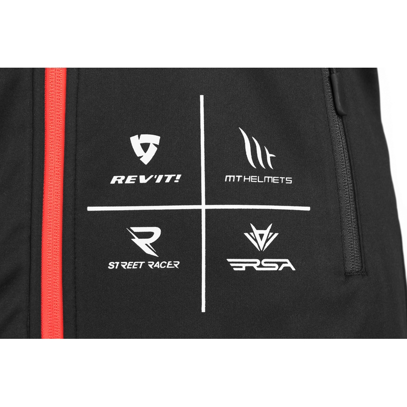 Naiste MotoZem Racing Team must ja punane softshell jakk