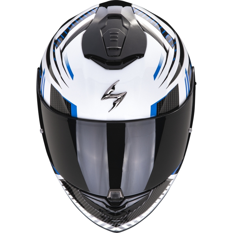 Integreeritud mootorratta kiiver Scorpion EXO-1400 EVO Air Shell valge-sinine