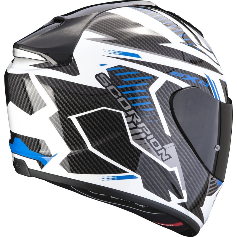 Integreeritud mootorratta kiiver Scorpion EXO-1400 EVO Air Shell valge-sinine