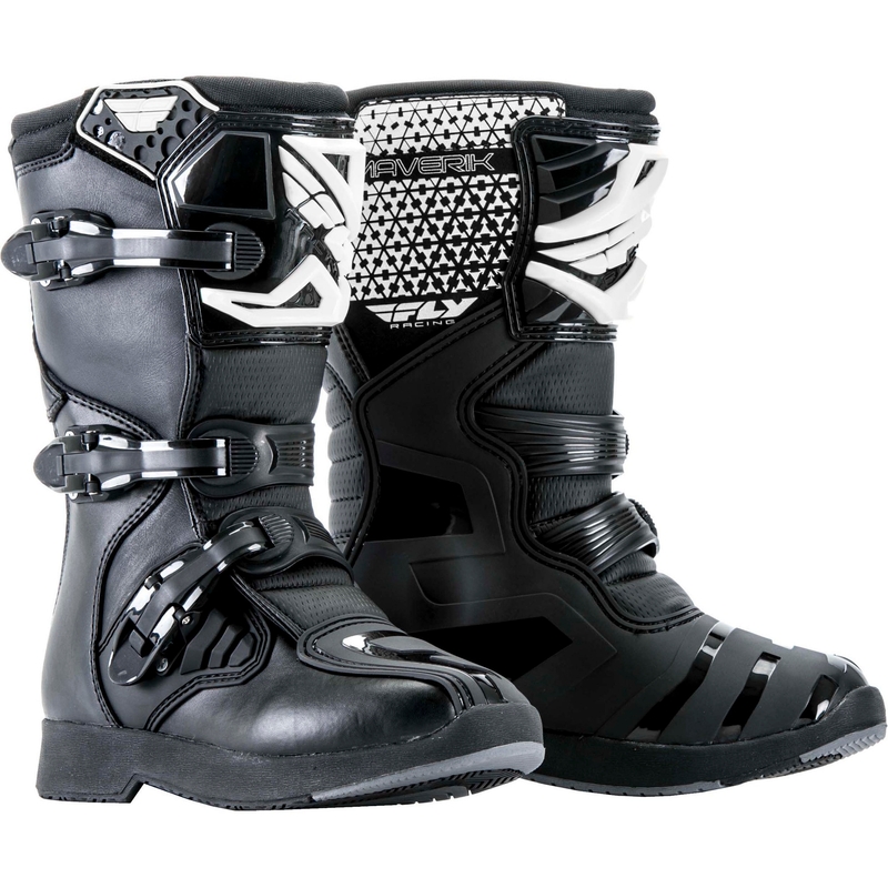 Laste mootorratta saapad FLY Racing NEW Maverik Noorte must-valge