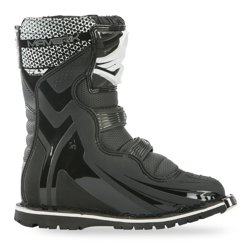 Laste mootorratta saapad FLY Racing NEW Maverik Noorte must-valge