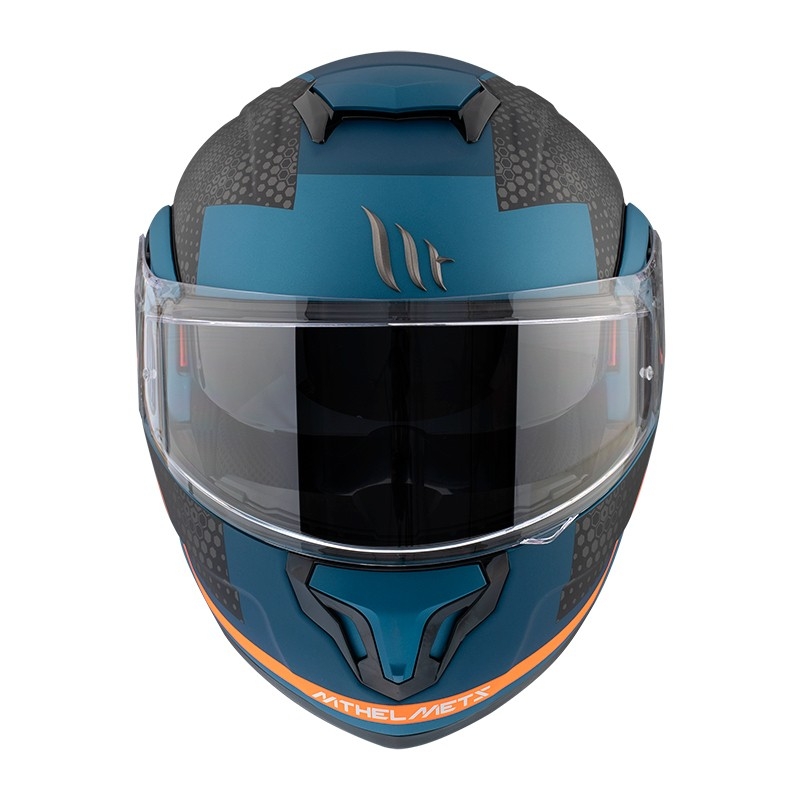 Vyklápěcí přilba na motorku MT Atom SV Adventure B7 černo-modro-oranžová výprodej