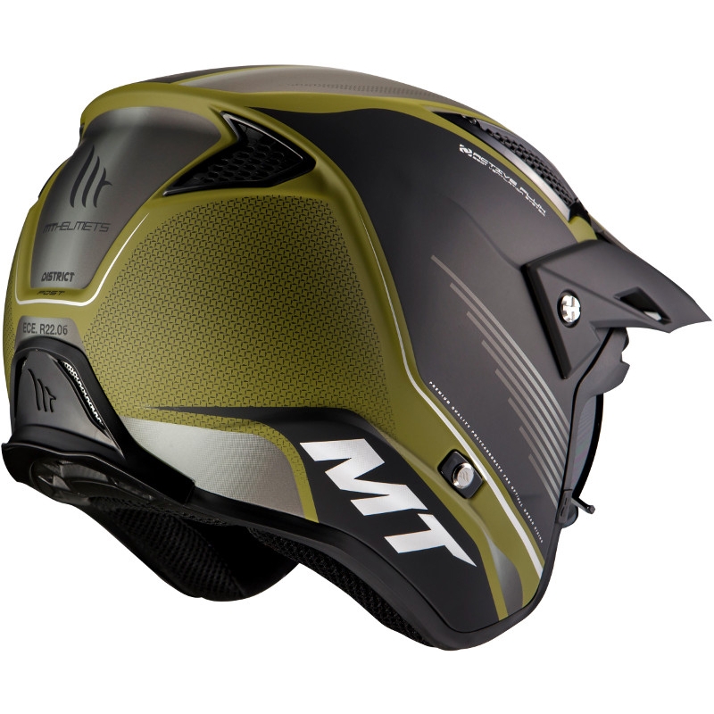 Otevřená trialová přilba na motorku MT District SV Post B6 černo-zelená