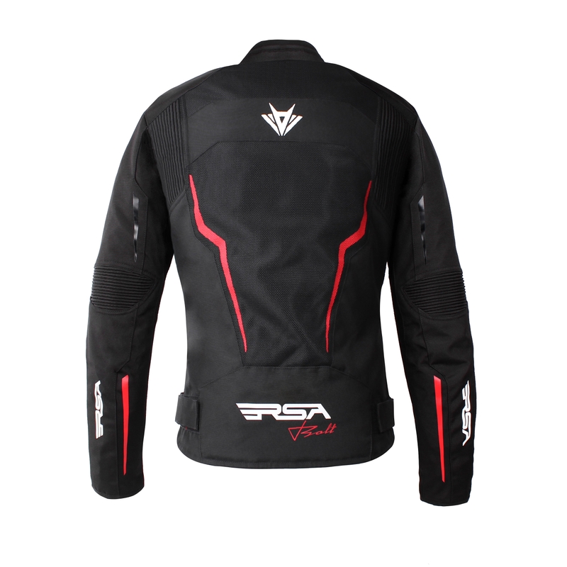 Dámská bunda na motorku RSA BOLT černo-červená výprodej