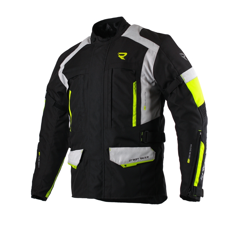 Bunda na motorku Street Racer Cool černo-šedo-fluo-žlutá výprodej