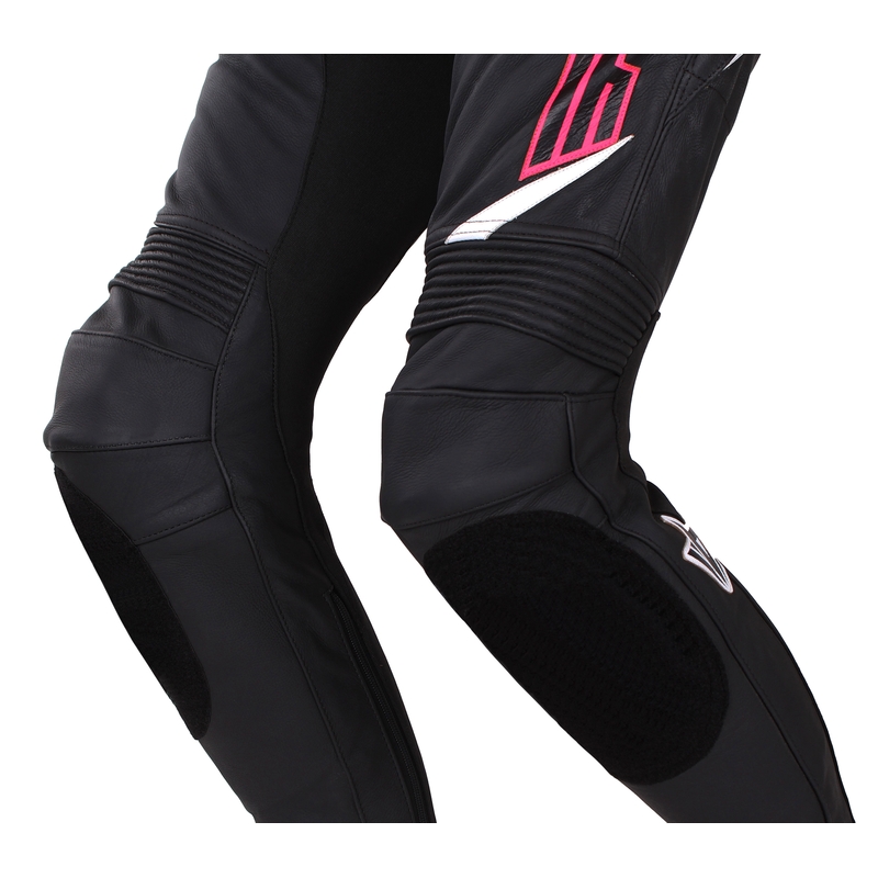 Naiste RSA GT2 must-valge-fluoroosa mootorrattapüksid RSA GT2 Black-White-Fluo Pink allahindlus