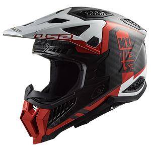 Motokrossikiiver LS2 MX703 C X-Force Victory must-punane-valge