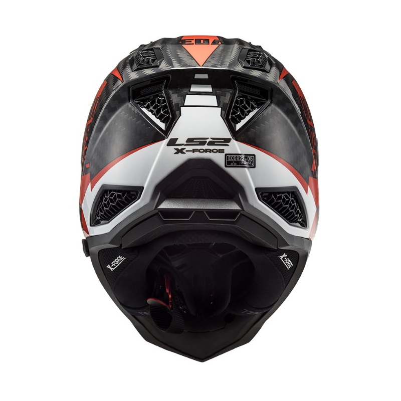 Motokrossikiiver LS2 MX703 C X-Force Victory must-punane-valge