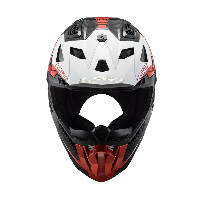 Motokrossikiiver LS2 MX703 C X-Force Victory must-punane-valge