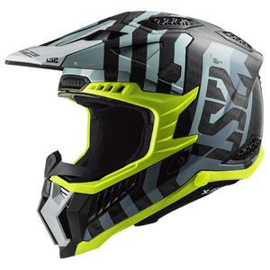 Motokrossikiiver LS2 MX703 C X-Force Barrier must-sinine-fluo kollane