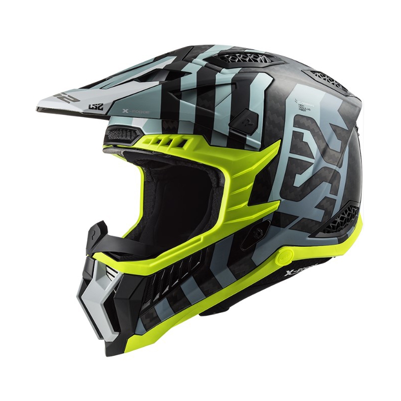 Motokrossikiiver LS2 MX703 C X-Force Barrier must-sinine-fluo kollane