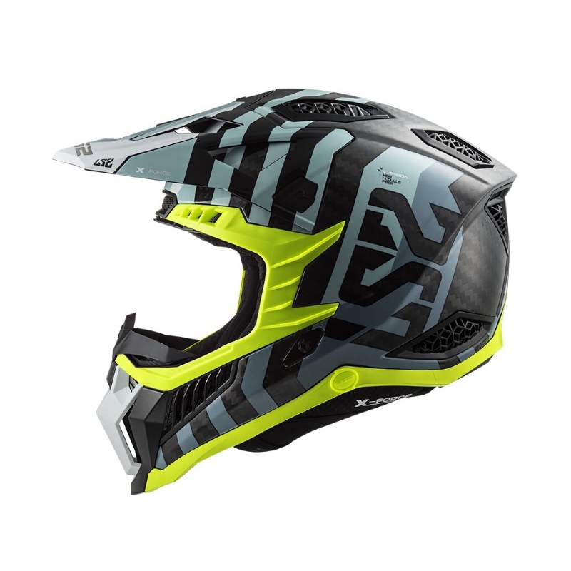 Motokrossikiiver LS2 MX703 C X-Force Barrier must-sinine-fluo kollane