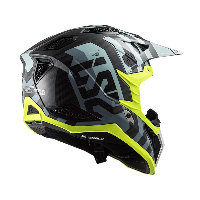Motokrossikiiver LS2 MX703 C X-Force Barrier must-sinine-fluo kollane