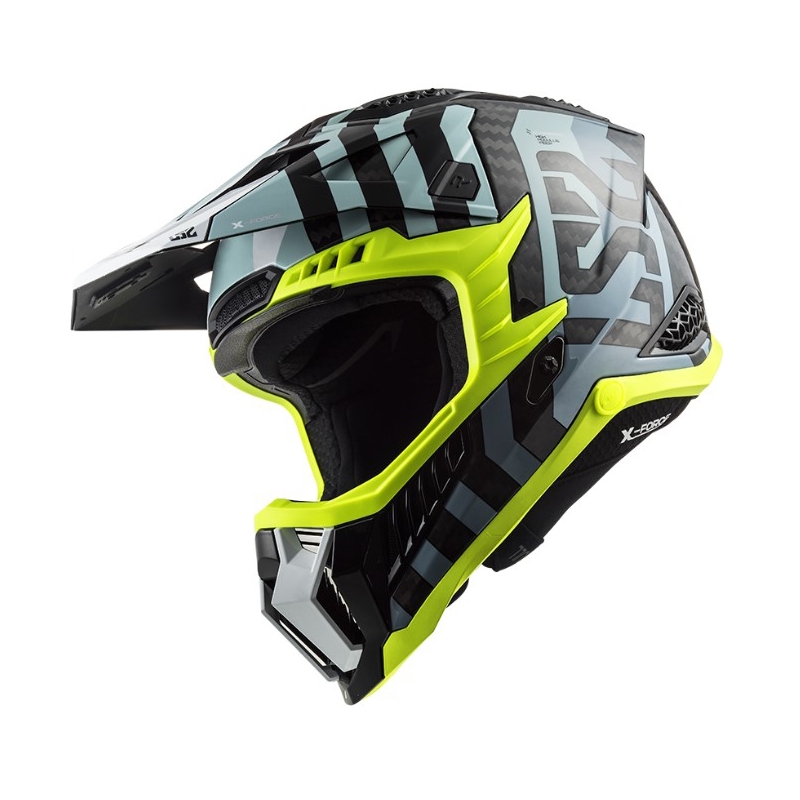 Motokrossikiiver LS2 MX703 C X-Force Barrier must-sinine-fluo kollane