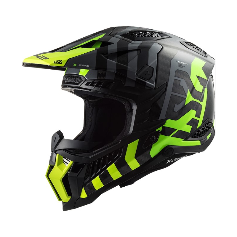 Motokrossikiiver LS2 MX703 C X-Force Barrier H-V must-hall-fluo kollane