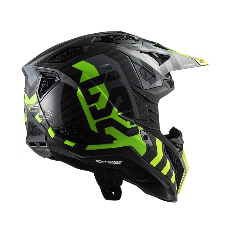 Motokrossikiiver LS2 MX703 C X-Force Barrier H-V must-hall-fluo kollane