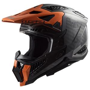 Motokrossikiiver LS2 MX703 C X-Force Victory must-titaan-oranž