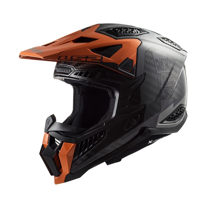 Motokrossikiiver LS2 MX703 C X-Force Victory must-titaan-oranž