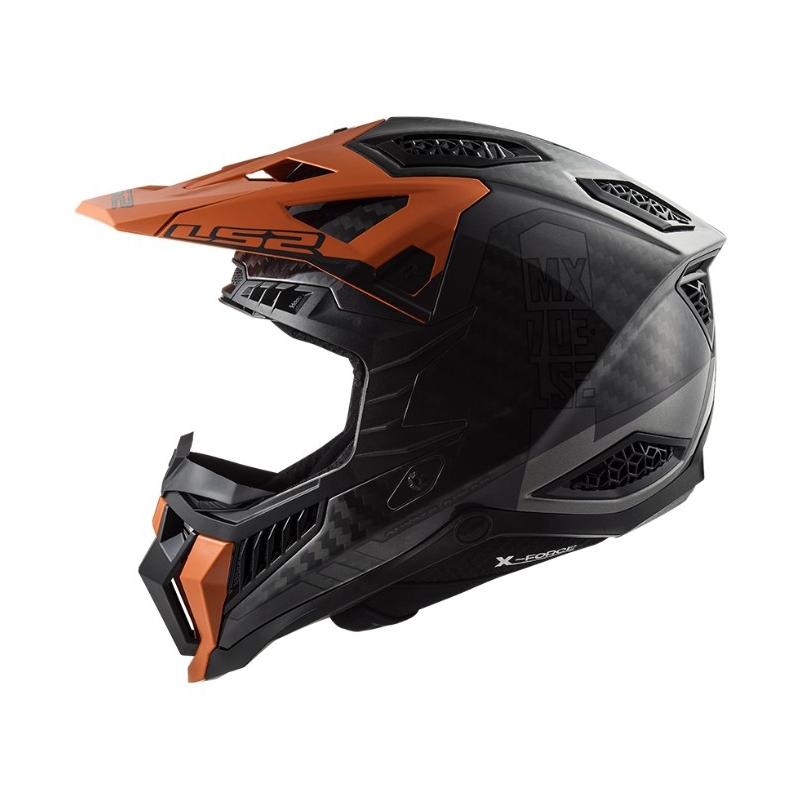 Motokrossikiiver LS2 MX703 C X-Force Victory must-titaan-oranž