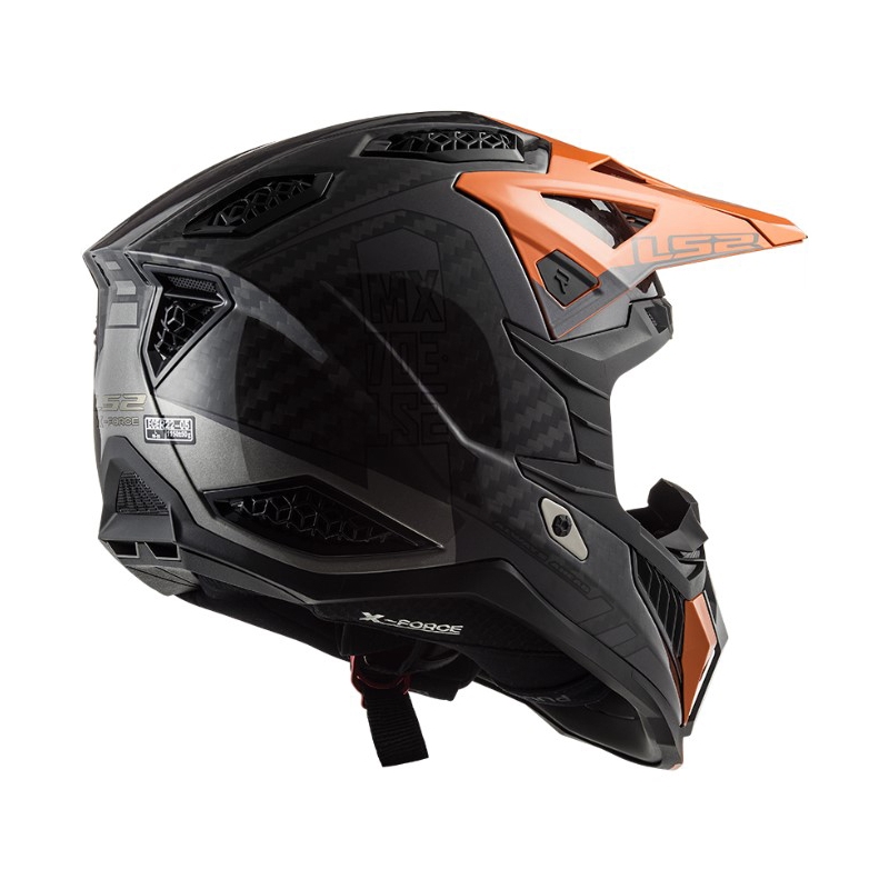 Motokrossikiiver LS2 MX703 C X-Force Victory must-titaan-oranž