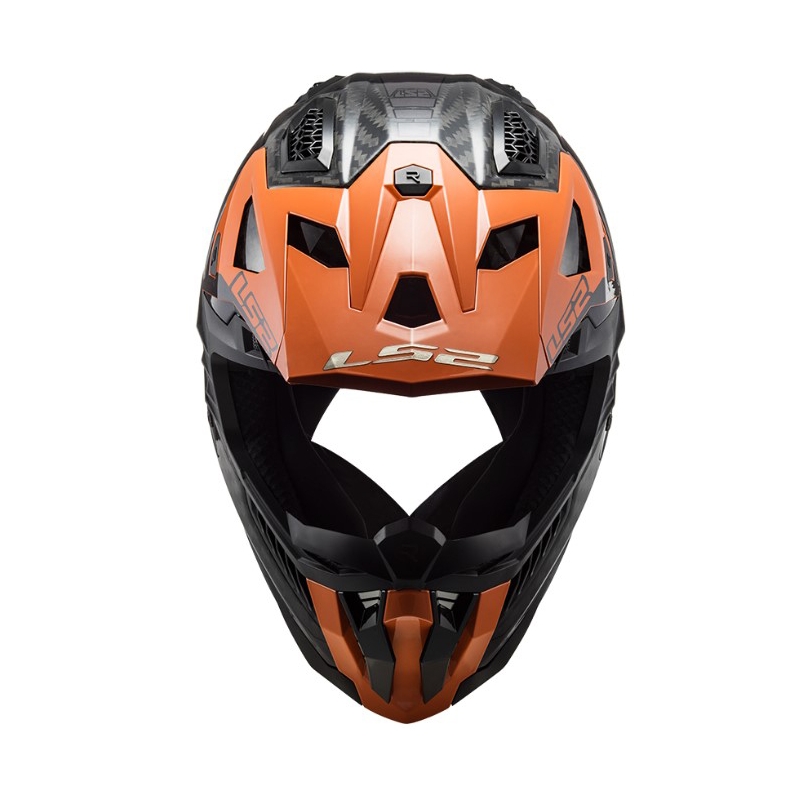 Motokrossikiiver LS2 MX703 C X-Force Victory must-titaan-oranž