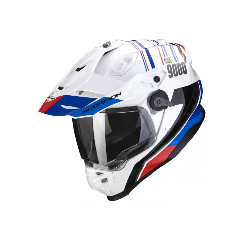 Enduro mootorratta kiiver SCORPION ADF-9000 AIR Desert valge-sinine-punane allahindlus