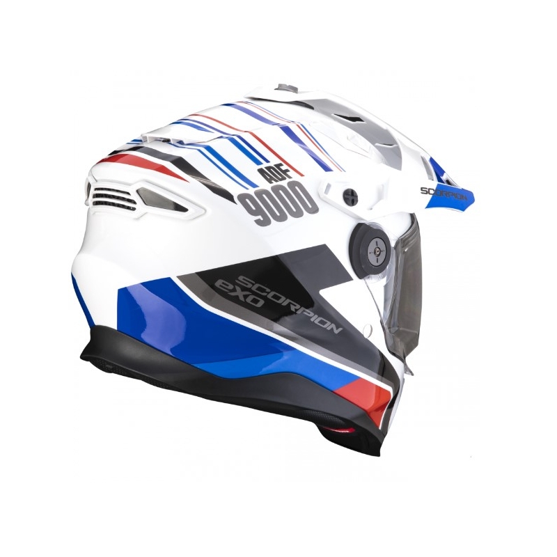 Enduro mootorratta kiiver SCORPION ADF-9000 AIR Desert valge-sinine-punane allahindlus