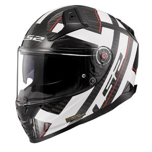 LS2 FF811 Vector II C Tugev must-valge integraalne mootorratta kiiver