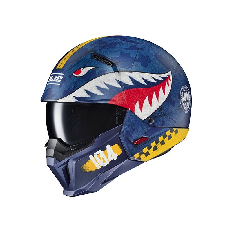 Avatud kiiver koos maskiga HJC i20 Vanguard Call Of Duty MC2SF valge-kollane-punane-sinine