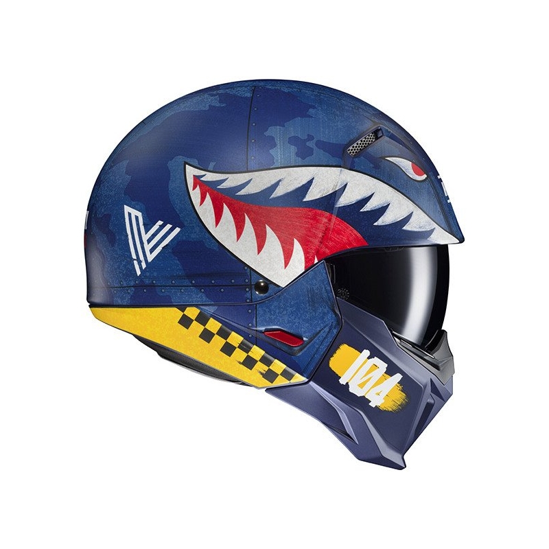 Avatud kiiver koos maskiga HJC i20 Vanguard Call Of Duty MC2SF valge-kollane-punane-sinine