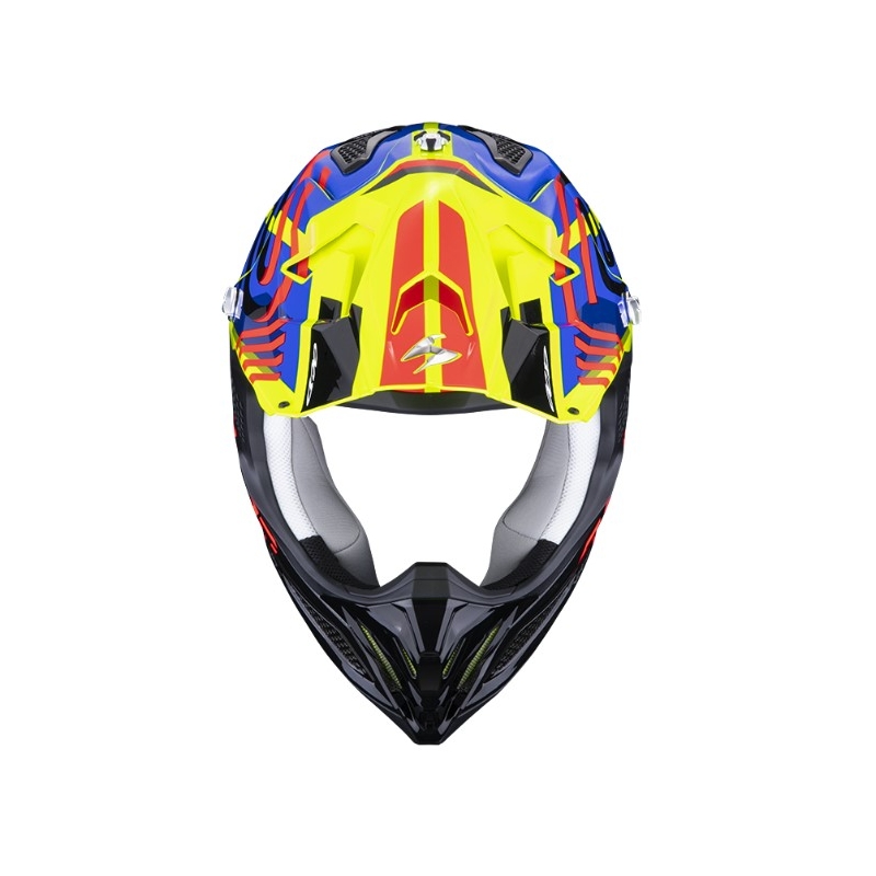 Motokrossi kiiver Scorpion VX-22 Air Neox must-punane-punane-sinine-fluokollane