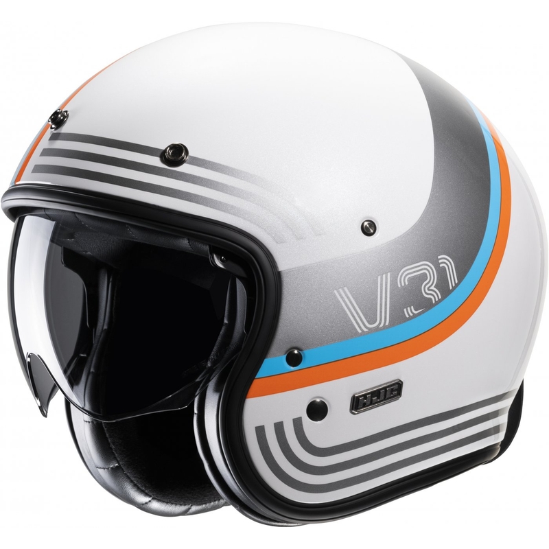 Otevřená přilba na motorku HJC V31 Byron MC27 oranžovo-modro-šedo-bílá
