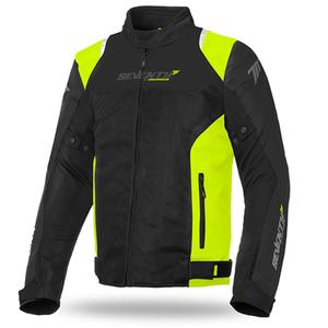 Mootorratta jope SEVENTY DEGREES SD-JR48 must-fluo kollane
