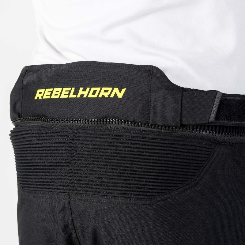 Rebelhorn Patrol Hall-must-fluorokollased mootorratta püksid allahindlus