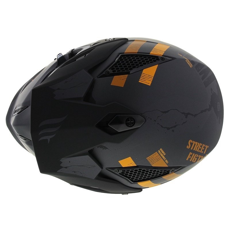 Avatud kiiver koos maskiga MT Streetfighter SV S Skull A12 hall-oranž