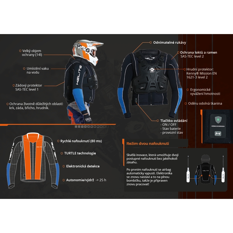Mootorratta turvapadi HELITE turvapadi Off Road Dakar - vest