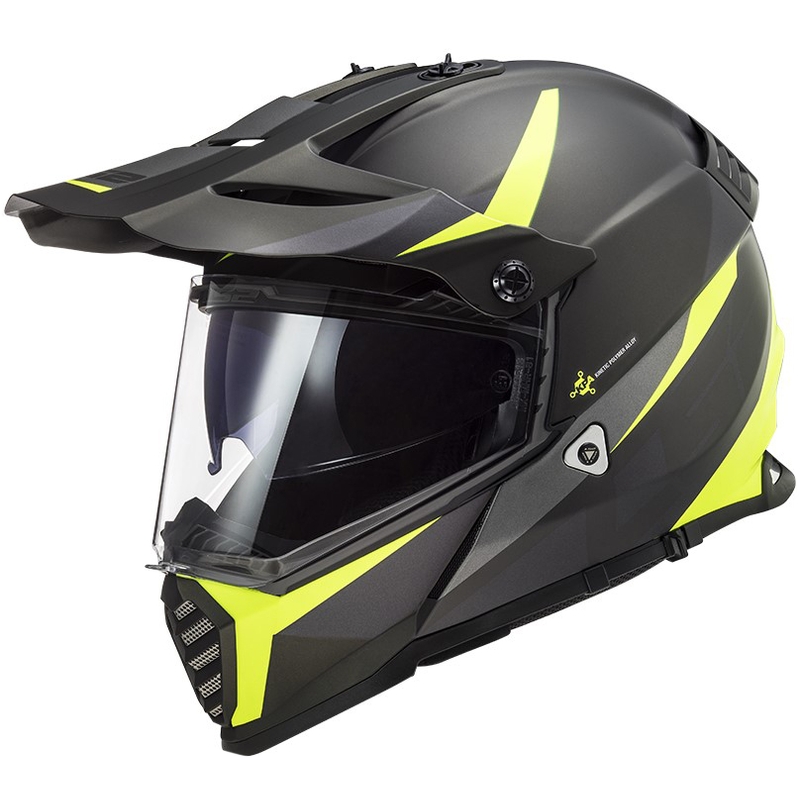 Enduro přilba LS2 MX436 Pioneer EVO Router černo-fluo žlutá