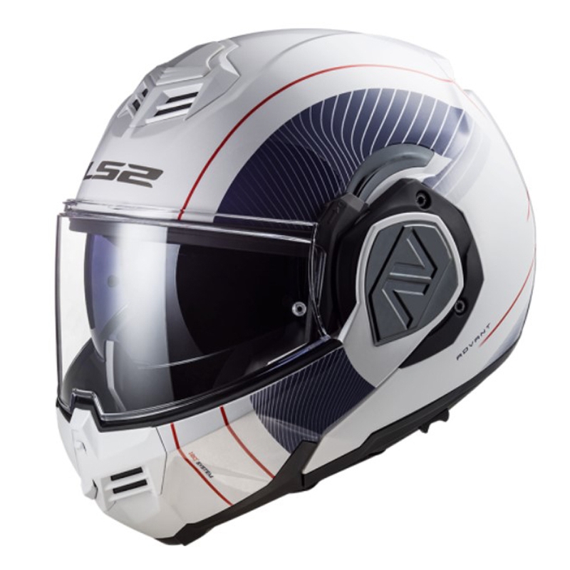 Flip-up mootorratta kiiver LS2 FF906 Advant Cooper 06 sini-valge